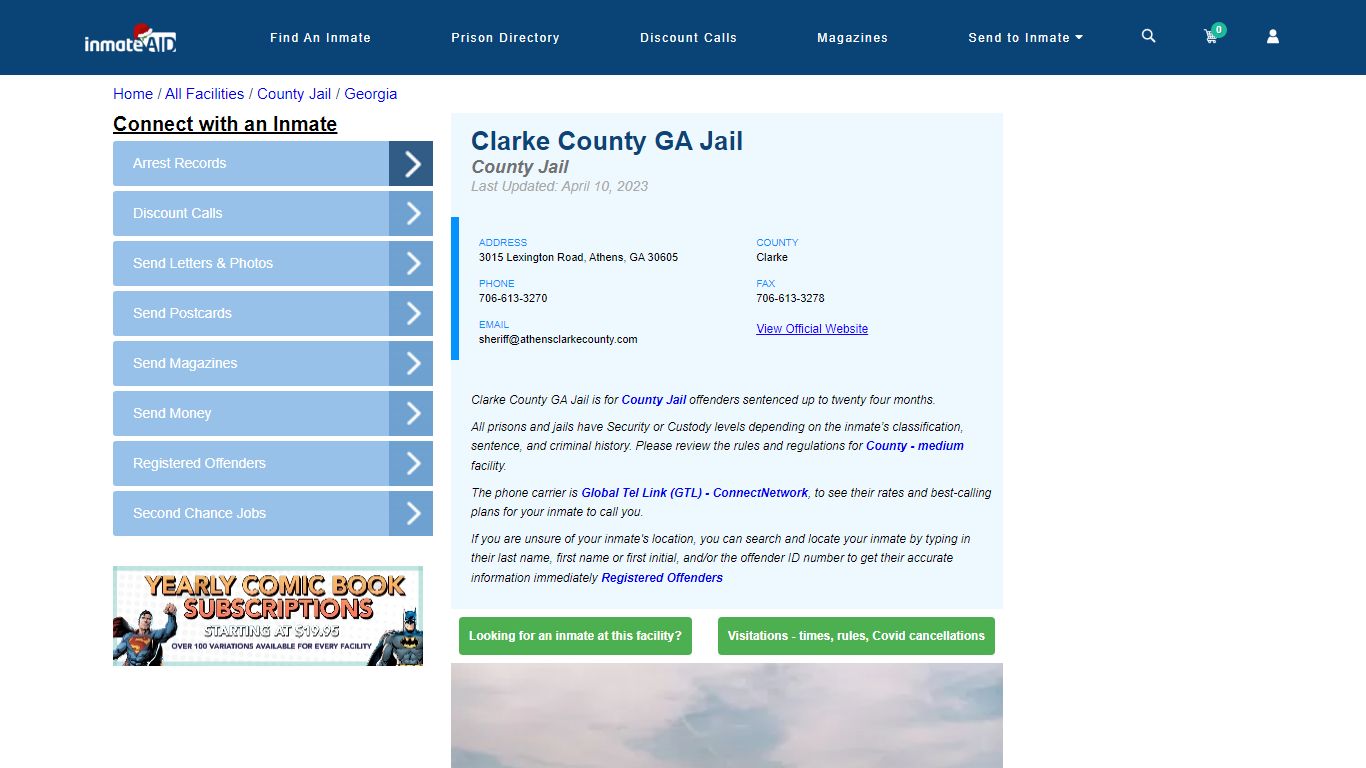 Clarke County GA Jail - Inmate Locator - Athens, GA